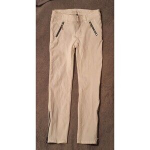 White House Black Market The Skimmer Women Sz 2 White Jeans, Zip Ankle/Pockets